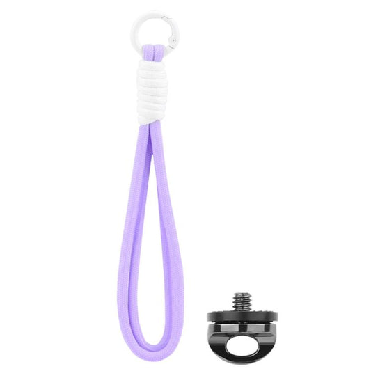 BRDRC Sports Camera Hand Lanyard With 1/4 inch Screw Loss Prevention Lanyard Wrist Strap Accessories(Purple Rope White Knot) - Camera Strap by BRDRC | Online Shopping UK | buy2fix