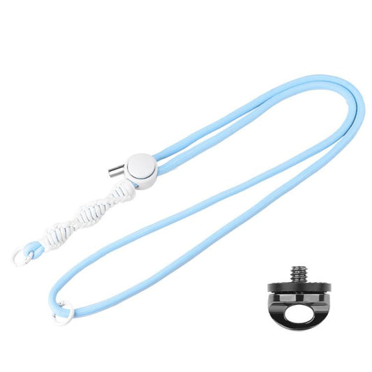 BRDRC Sport Camera Lanyard With 1/4 Inch Screw Anti-Lost Crossbody Lanyard(Light Blue Rope White Knot) - Camera Strap by BRDRC | Online Shopping UK | buy2fix