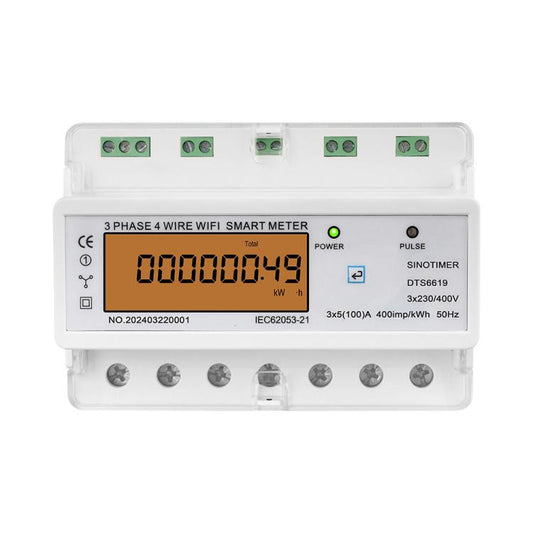 SINOTIMER DTS6619-049 100A Without Switch 3-phase Tuya WiFi Energy Meter AC 380V - Energy Saving Timer Socket by SINOTIMER | Online Shopping UK | buy2fix