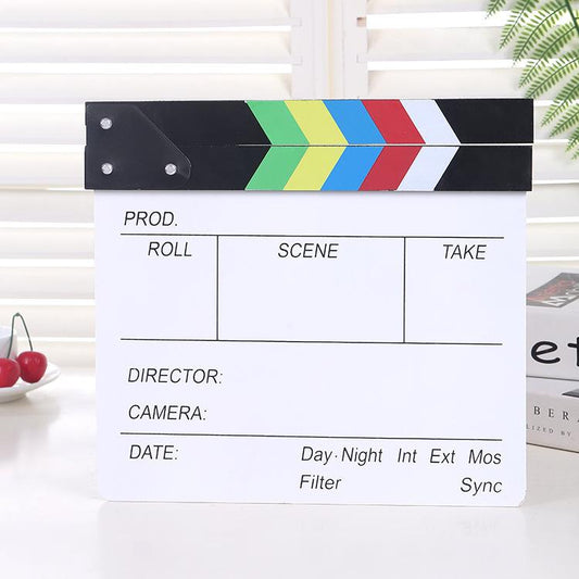 Wooden Director Board Shooting Video Movie City Scene Record Board Photography Props, Style: Colorful Large P White - Wooden Props by buy2fix | Online Shopping UK | buy2fix