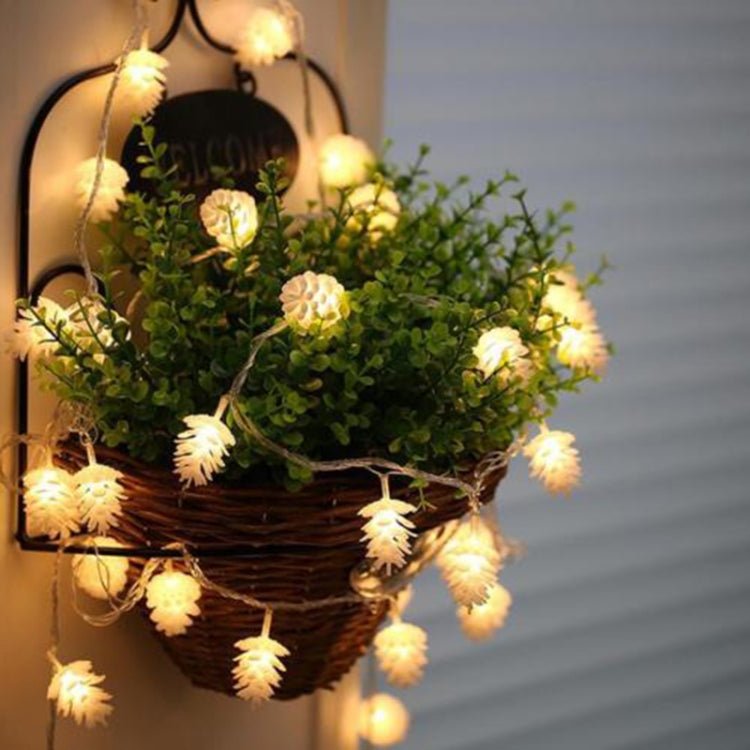 20 LEDs Solar Powered Pine Cone Outdoor Energy Saving Holiday Wedding Decoration String Light Garden Landscape Lamp(Warm White) - Solar Lights by buy2fix | Online Shopping UK | buy2fix