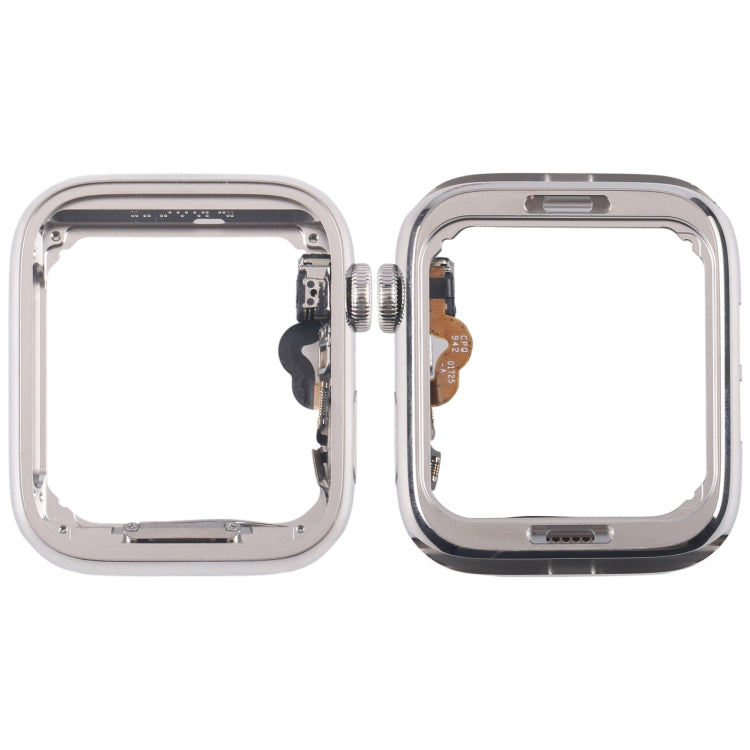 For Apple Watch Series 4 44mm LTE Stainless Steel Middle Frame Bezel Plate with Crown Spin Axis Flex Cable (Silver) - Middle Frame by buy2fix | Online Shopping UK | buy2fix