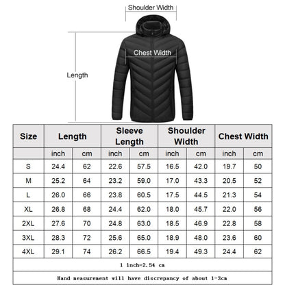 USB Heated Smart Constant Temperature Hooded Warm Coat for Men and Women (Color:Dark Blue Size:XXL) - Down Jackets by buy2fix | Online Shopping UK | buy2fix