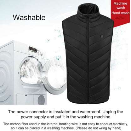USB Security Smart Constant Temperature Fever Men Stand Collar Cotton Vest (Color:Black Size:M) - Down Jackets by buy2fix | Online Shopping UK | buy2fix