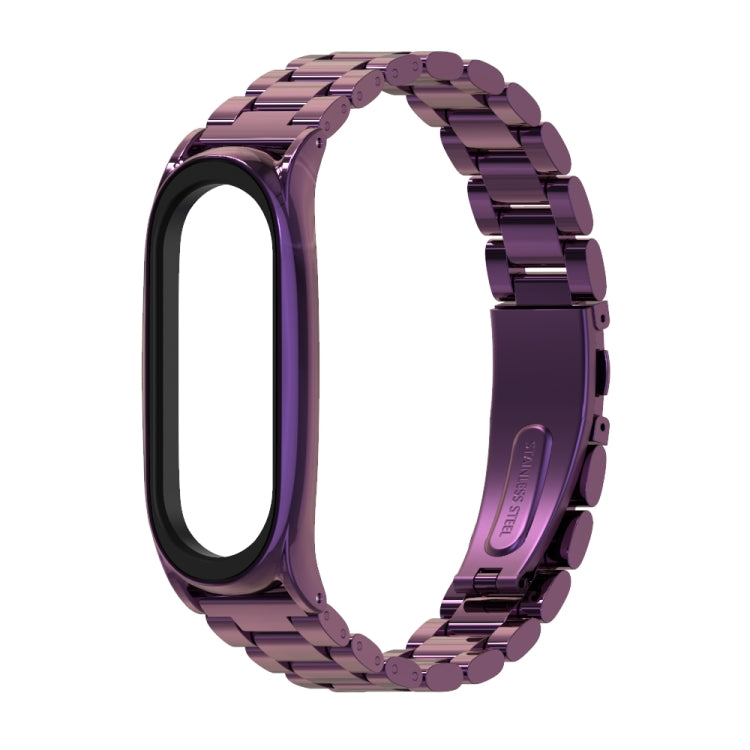 Mijobs Stainless Steel Metal Watch Band for Xiaomi Mi Band 3 & 4 & 5 & 6(Purple) - Watch Bands by MIJOBS | Online Shopping UK | buy2fix