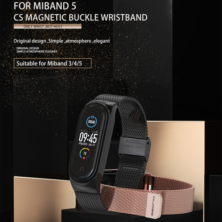 Mijobs Milan CS Screwless Buckle Metal Watch Band Case for Xiaomi Mi Band 3 & 4 & 5 & 6, Host not Included(Blue) - Watch Bands by MIJOBS | Online Shopping UK | buy2fix