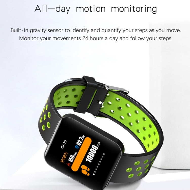 S88 1.54 inches TFT Color Screen Smart Bracelet IP67 Waterproof, Silicone Watchband, Support Call Reminder /Heart Rate Monitoring /Sleep Monitoring /Sedentary Reminder /Blood Pressure Monitoring(Green) - Smart Wear by buy2fix | Online Shopping UK | buy2fix