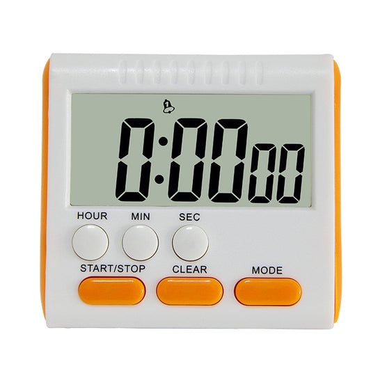 Kitchen Timer 24 Hours Digital Alarm Clock LCD Screen Magnetic Backing for Cooking Baking(Orange) - Home & Garden by buy2fix | Online Shopping UK | buy2fix