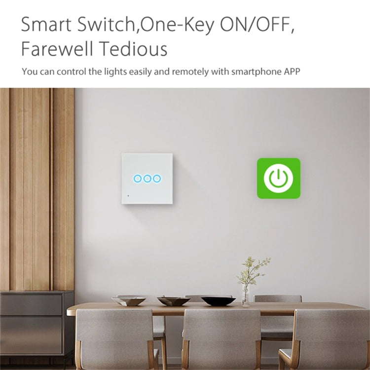 NEO NAS-SC03W Wireless WiFi EU Smart Light Control Switch 3Gang - Smart Switch by NEO | Online Shopping UK | buy2fix