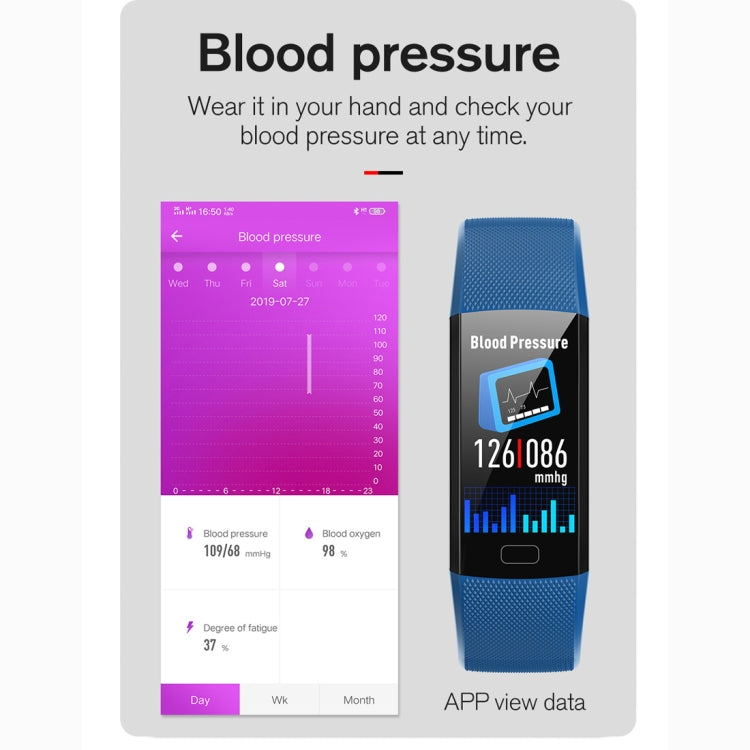 Y10 0.96 inch TFT Color Screen Smart Bracelet, Support Call Reminder/ Heart Rate Monitoring /Blood Pressure Monitoring/ Sleep Monitoring/Blood Oxygen Monitoring(Blue) - Smart Wear by buy2fix | Online Shopping UK | buy2fix