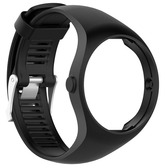 Silicone Sport Watch Band for POLAR M200(Black) - Smart Wear by buy2fix | Online Shopping UK | buy2fix