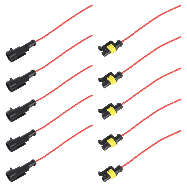 10pcs 1P Car Waterproof Plug Car Connector Plug-In, Length：10cm - Cables & Connectors by buy2fix | Online Shopping UK | buy2fix