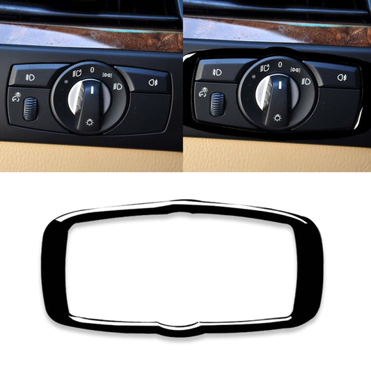 Car Headlight Switch Frame Decorative Sticker for BMW 2008-2013 X5 E70 / X6 E71 / 5 Series E60 2008-2010, Left and Right Drive Universal(Black) - In Car by buy2fix | Online Shopping UK | buy2fix