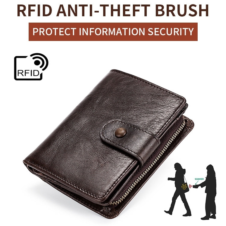 TP-201 Crazy Horse Leather Multi-functional Lather RFID Clasp Retro Wallet - Antimagnetic RFID Package by buy2fix | Online Shopping UK | buy2fix