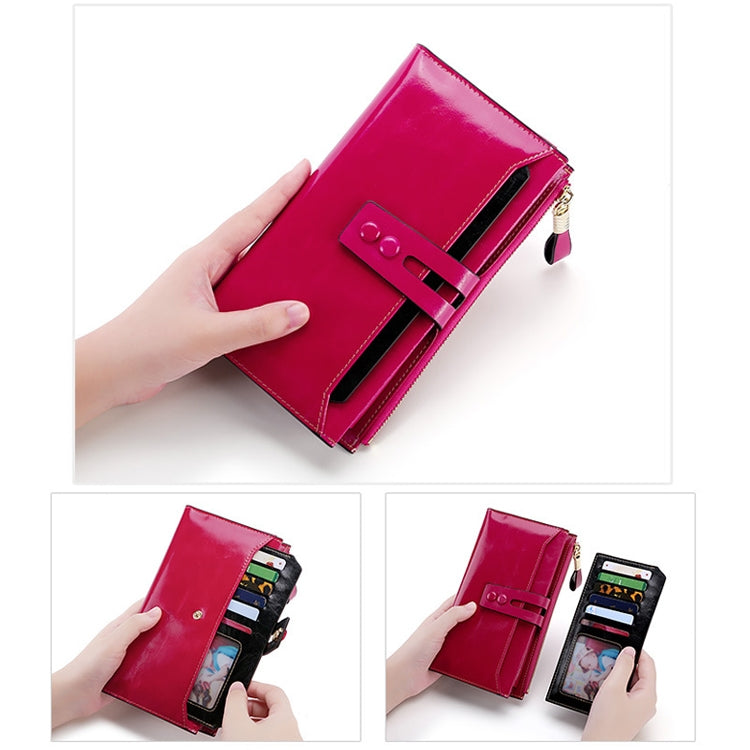 8239 Antimagnetic RFID Multi-function Leather Lady Wallet Large-capacity Purse with Detachable Card Holder(Coffee) - Antimagnetic RFID Package by buy2fix | Online Shopping UK | buy2fix