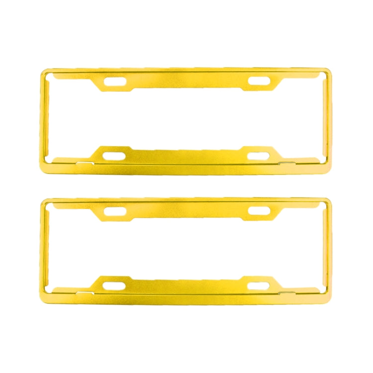 2 PCS Car License Plate Frames Car Styling License Plate Frame Aluminum Alloy Universal License Plate Holder Car Accessories(Yellow) - License Plate Covers & Frames by buy2fix | Online Shopping UK | buy2fix