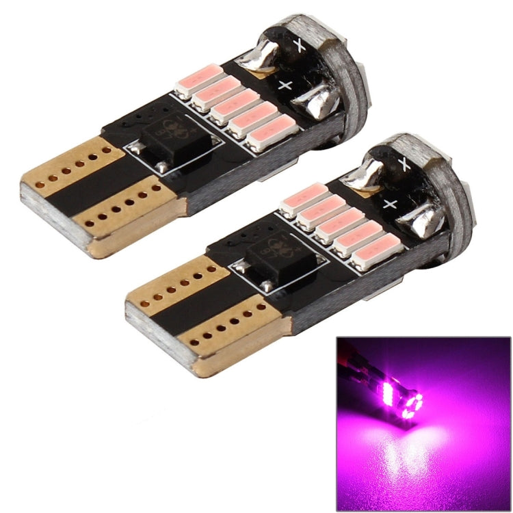 2 PCS DC 12V 2W 240LM 5500K T10-4014-15SMD Car Width Lamp Clearance Light Parking Lights（Pink Light） - Clearance Lights by buy2fix | Online Shopping UK | buy2fix