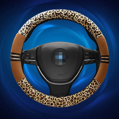 Leopard Grain Steering Wheel Cover, Adaptation Steering Wheel Diameter: 37-38 cm - Steering Wheel Accessories by buy2fix | Online Shopping UK | buy2fix