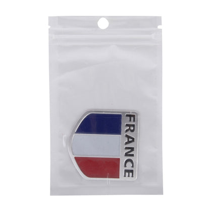 French Flag Style Shield Shape Metal Car Badge Decorative Sticker - In Car by buy2fix | Online Shopping UK | buy2fix