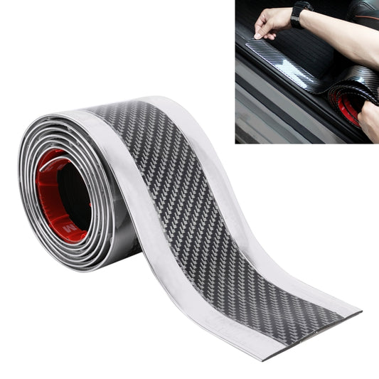 Universal Electroplate Carbon Fibre Car Door Threshold Decoration Strip Decorative Sticker, Size : 7CM x 2M (Silver) - Decorative Strip by buy2fix | Online Shopping UK | buy2fix