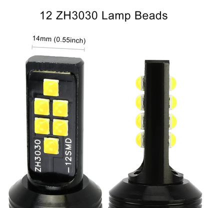 2 PCS H1 DC9-16V / 3.5W / 6000K / 320LM Car Auto Fog Light 12LEDs SMD-ZH3030 Lamps, with Constant Current (White Light) - Fog / Driving Lights by buy2fix | Online Shopping UK | buy2fix