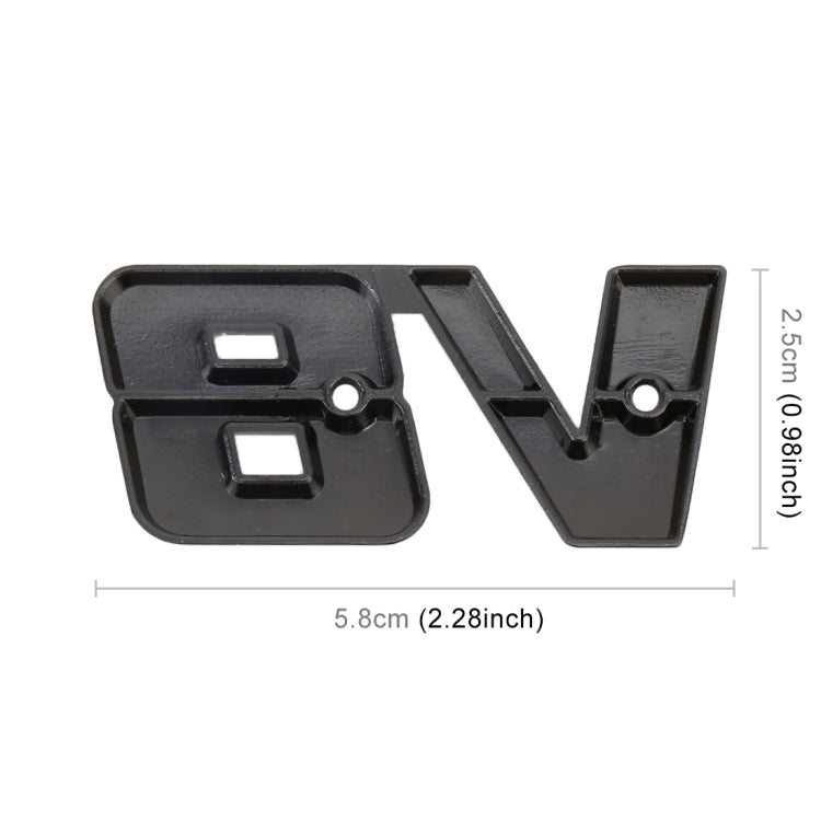 V8 Connect Shape Car Metal Body Decorative Sticker, Size : S (Black) - Decorative Sticker by buy2fix | Online Shopping UK | buy2fix