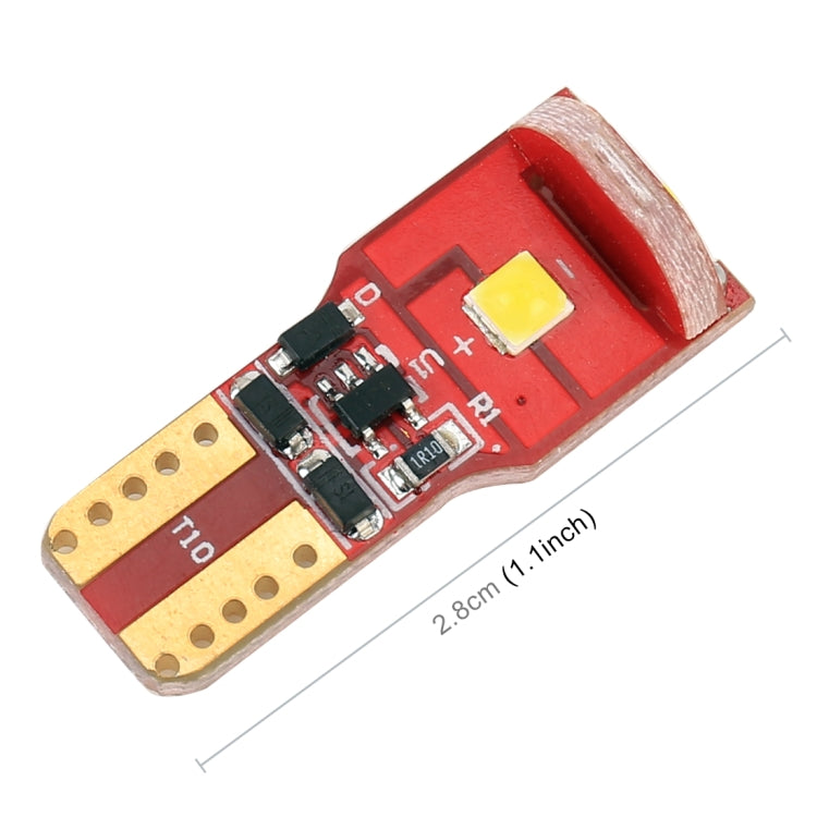 2 PCS T10 / W5W / 168 / 194 DC12V / 1.6W / 6000K / 130LM 3LEDs SMD-3030 Car Red Board Clearance Light (White Light) - Clearance Lights by buy2fix | Online Shopping UK | buy2fix