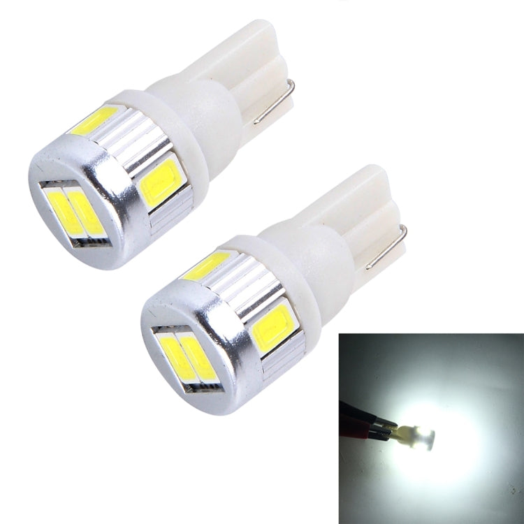 2PCS T10 3W SMD 5630 6 LED Car Clearance Lights Lamp, DC 12V(White Light) - Clearance Lights by buy2fix | Online Shopping UK | buy2fix
