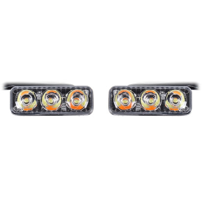 2 PCS DC 12V 6W 400 LM 6000K Tri Circular Car DRL&Turn Light(White Light + Yellow Light), Cable Length: 50cm - Running Lights by buy2fix | Online Shopping UK | buy2fix