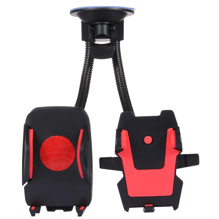 Suction Cup Couple Car Mount Holder Stand Suction Bracket with Adjustable Goose Neck for GPS & PDA & MP4, For iPhone, Samsung, Huawei, Xiaomi, HTC and Other Smartphones(Red) - Car Holders by buy2fix | Online Shopping UK | buy2fix