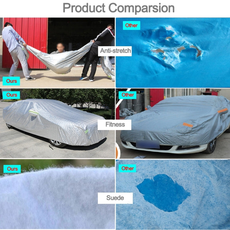 Aluminum Film PEVA Cotton Wool Anti-Dust Waterproof Sunproof Anti-frozen Anti-scratch Heat Dissipation SUV Car Cover with Warning Strips, Fits Cars up to 4.8m(187 inch) in Length - Aluminum Film PEVA by buy2fix | Online Shopping UK | buy2fix