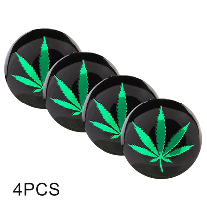 4 PCS Car-Styling Green Leaves Pattern Metal Wheel Hub Decorative Sticker, Diameter: 5.8cm - Decorative Sticker by buy2fix | Online Shopping UK | buy2fix