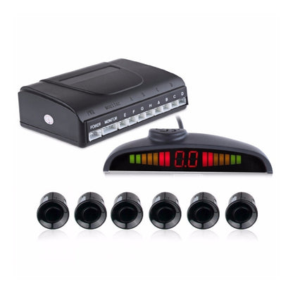 PZ-300-6 Car Parking Reversing Buzzer and LED Sensors Parking Alarm Assistance System with 6 Rear Radar - In Car by buy2fix | Online Shopping UK | buy2fix