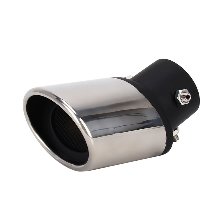 Universal Car Styling Stainless Steel Curved Bolt-on Exhaust Tail Muffler Tip Pipe with Mesh(Black) - In Car by buy2fix | Online Shopping UK | buy2fix