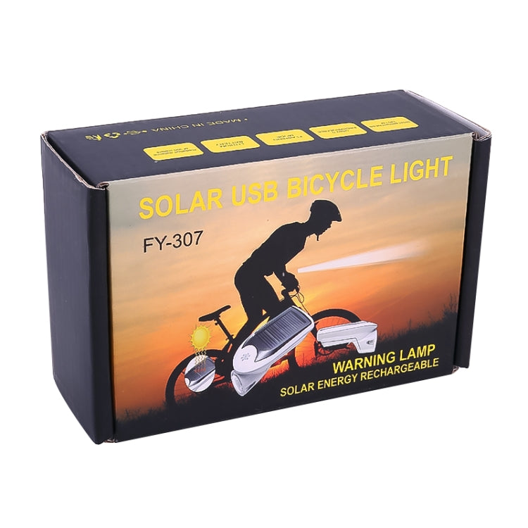 3W 240LM USB Solar Energy Motorcycle / Bicycle Front Light (Black) - Headlights by buy2fix | Online Shopping UK | buy2fix