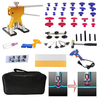 57 in 1 Auto Car Metal PDR Dent Lifter-Glue Puller Tab Hail Removal Paintless Car Dent Repair Tools Kit, with 20W Glue Gun, US Plug or EU Plug - In Car by buy2fix | Online Shopping UK | buy2fix