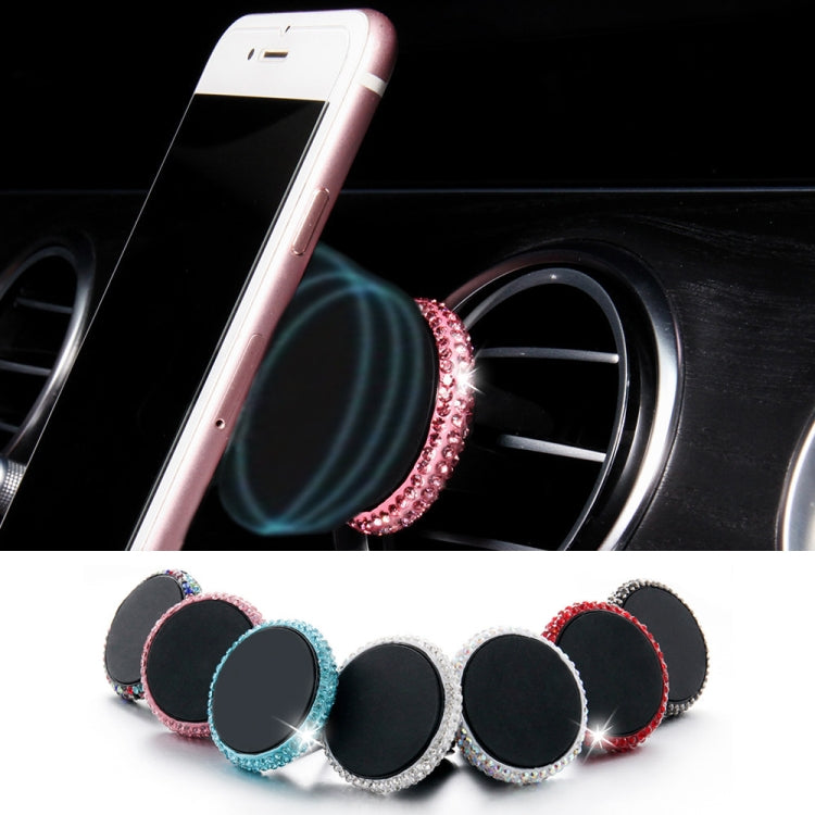 Car Diamond Magnetic Air Outlet Mobile Phone Holder (Colourful White) - Car Holders by buy2fix | Online Shopping UK | buy2fix