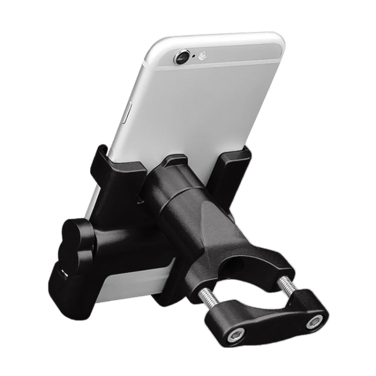 Motorcycle Handlebar Aluminum Alloy Phone Bracket, Suitable for 60-100mm Device(Black) - Holder by buy2fix | Online Shopping UK | buy2fix