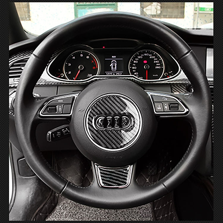 Car Carbon Fiber Steering Wheel Decorative Sticker for Audi A4L / A5 / Q5 - Car Interior Mouldings by buy2fix | Online Shopping UK | buy2fix