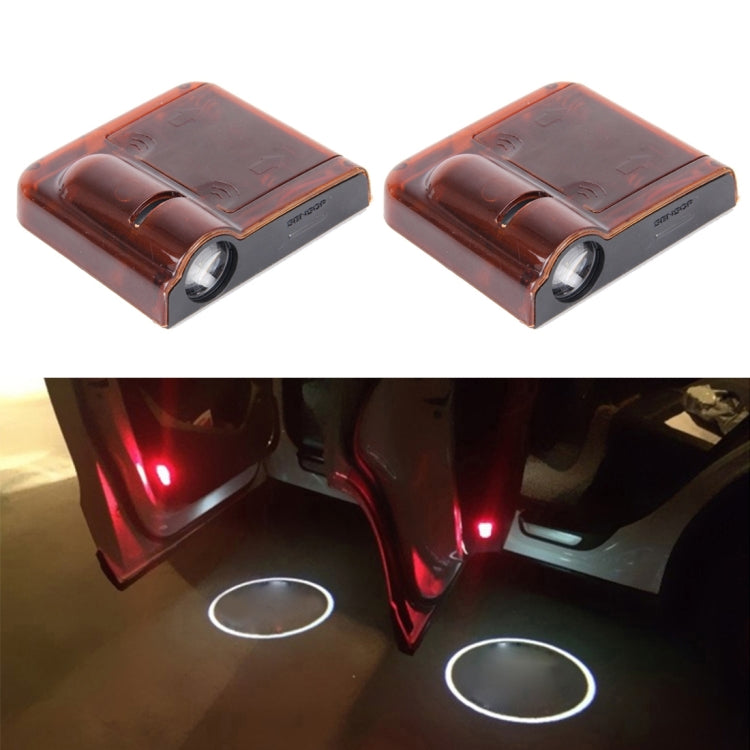 2 PCS LED Ghost Shadow Light, Car Door LED Laser Welcome Decorative Light, Display Logo for Peugeot Car Brand(Red) - Door Lights by buy2fix | Online Shopping UK | buy2fix