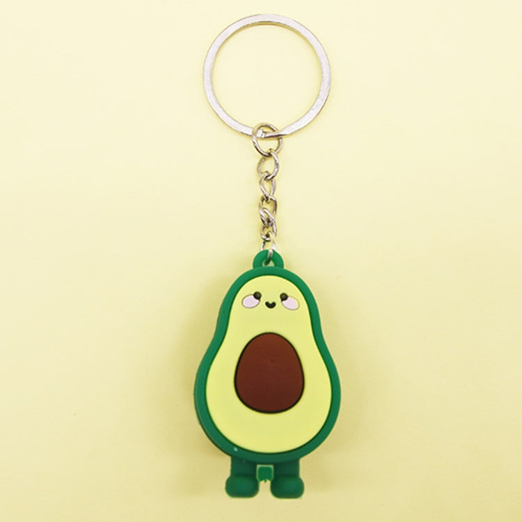 10 PCS Cute Fruit Jewelry Soft Silicone Cartoon Anthropomorphic Avocado Key Ring - Key Rings by buy2fix | Online Shopping UK | buy2fix