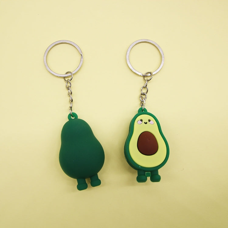 10 PCS Cute Fruit Jewelry Soft Silicone Cartoon Anthropomorphic Avocado Key Ring - Key Rings by buy2fix | Online Shopping UK | buy2fix