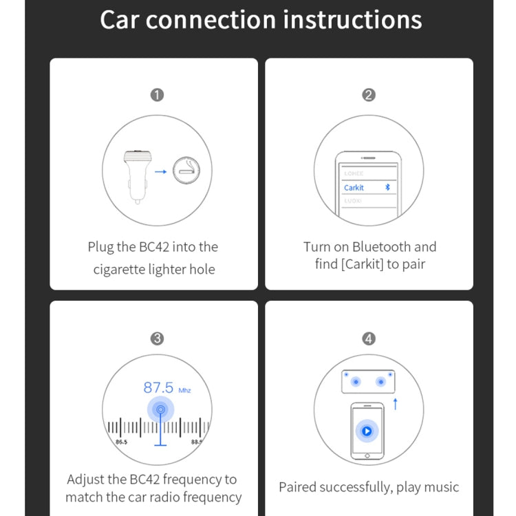 BC42 Bluetooth 5.0 Multi-function Car Colorful Atmosphere Lamp MP3 Player, Support TF Card & U Disk & FM - Bluetooth Car Kits by buy2fix | Online Shopping UK | buy2fix