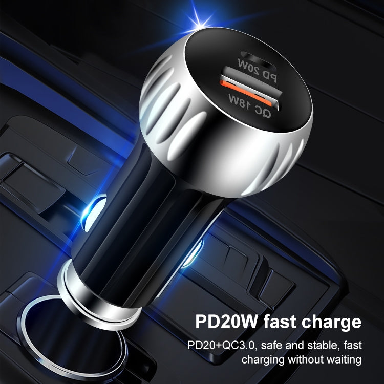 ACC-310 PD 20W + QC3.0 38W Dual Ports Fast Charging Car Charger (White) - In Car by buy2fix | Online Shopping UK | buy2fix