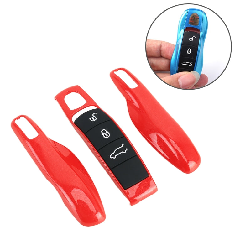 Car Plastic Key Shell Key Case for Porsche (Red) -  by buy2fix | Online Shopping UK | buy2fix