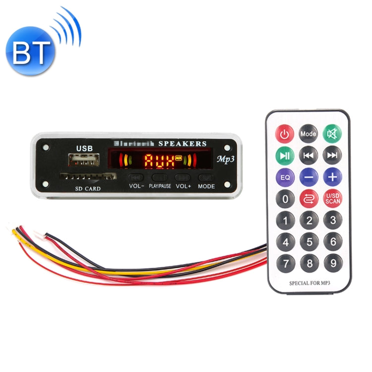 Car Color Screen 12V Audio MP3 Player Decoder Board FM Radio SD Card USB, with Bluetooth Function & Remote Control -  by buy2fix | Online Shopping UK | buy2fix