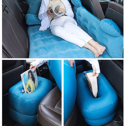 Universal Car Cartoon Travel Inflatable Mattress Air Bed Camping Back Seat Couch with Head Protector + Wide Side Baffle(Blue) - Seat Accessories by buy2fix | Online Shopping UK | buy2fix