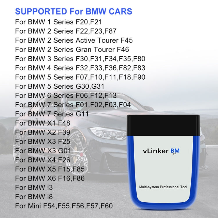 VLINKER BM V2.2 Bluetooth 3.0 Car OBD Fault Diagnosis Detector - In Car by buy2fix | Online Shopping UK | buy2fix