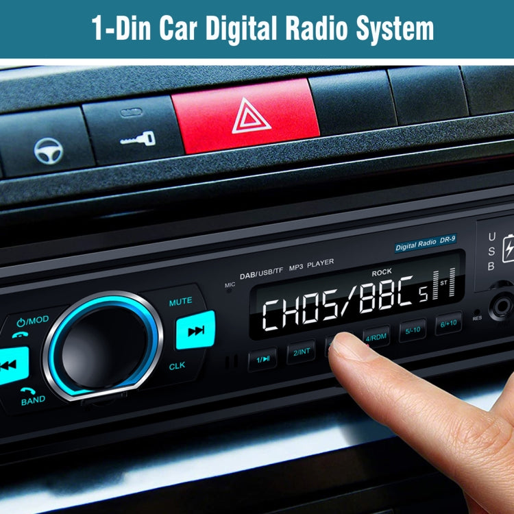 1-Din Car DAB Radio Player Stereo System FM Receiver, Support Bluetooth & U Disk & MP3 & TF Card -  by buy2fix | Online Shopping UK | buy2fix