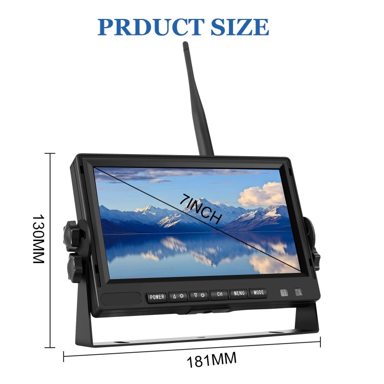 PZ710-W 7 inch Car Digital Wireless Rear-view Split-screen Monitor Dual Record - In Car by buy2fix | Online Shopping UK | buy2fix